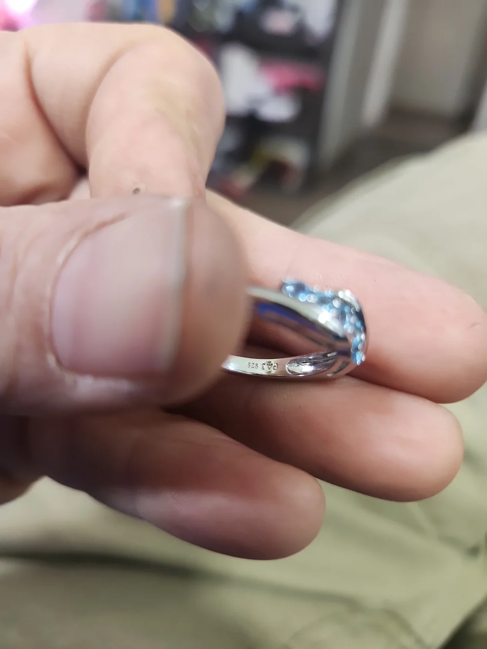 Sterling Silver Blue Topaz Marquise Ring